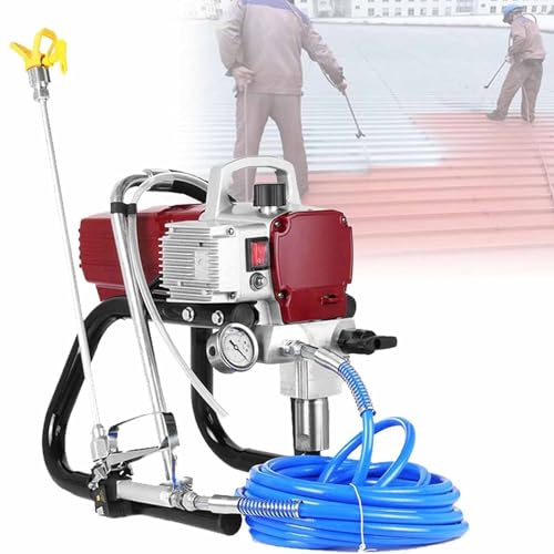 PPLDABNK Pulverizador De Pintura Sin Aire De 1500 W con Extensión De 50 Cm, Gran Capacidad De 2 L, Pistola Ajustable para Pintura De Látex Y Dispersión, para Paredes Exteriores Y Madera.,Brown