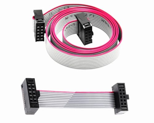 uxcellyilufa IDC 10 Pins Connector Flat Ribbon Cable Female Connector Length 21cm 2.54mm Pitch 4PCS