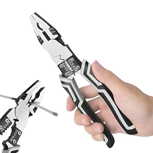 Image of 5 in 1 Multipurpose Lineman Plier /Cutting Plier with Gripping, Wrench, Wire Cutter, Crimping Tool & Wire Stripper Fuction (Chrome Vanadium Forged Steel, Silver)