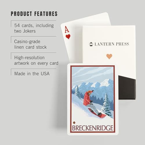 Lantern Press Breckenridge, Colorado, Naipes Poker 52 miniatura 3