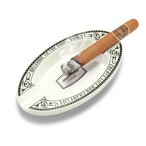 Cendrier à cigares YXWYXWA en résine anti-basculement avec 2 porte-cigares pour l'extérieur
