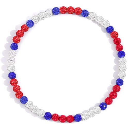 18 Inch Inspired Baseball Necklaces for Boys Adults,Sparkly Ice Collection Baseball Chain Rhinestone Beaded Necklace for Men,Phils Bling Baseball Necklace Elastic Drip Accessories Gifts