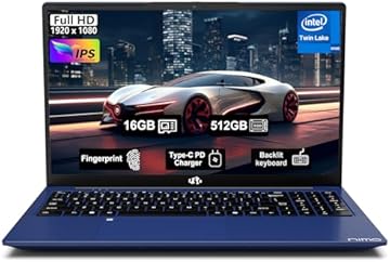 NIMO-15.6" Student-Laptop, 13th Gen Intel N150,16GB RAM 512GB SSD(Beat to i3-1115G4, Up to 3.6GHz), Backlit Keyboard Fingerprint FHD Computer Wi-Fi 6 BT5.2 65W Type-C