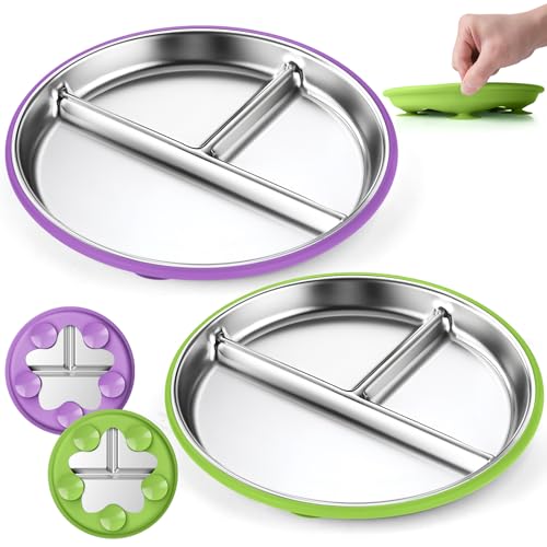 OVV Stainless Steel Kids Plates (2 Pack) – 9 Inch