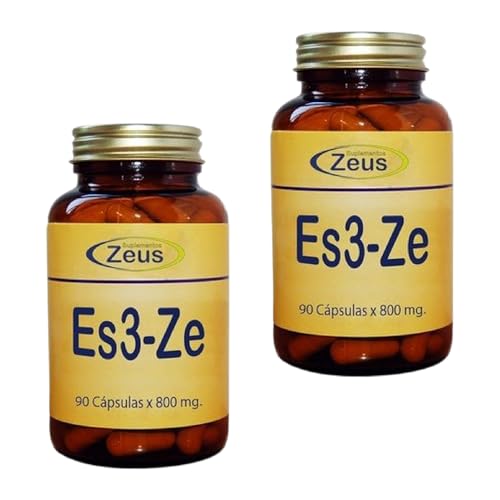 Zeus Es3-Ze - Pack Ahorro 2 x 90 Cápsulas - Con GABA, L-Triptófano, L-Glutamina, Taurina, Pasiflora y Vitaminas B - Suplemento Natural para el Estrés
