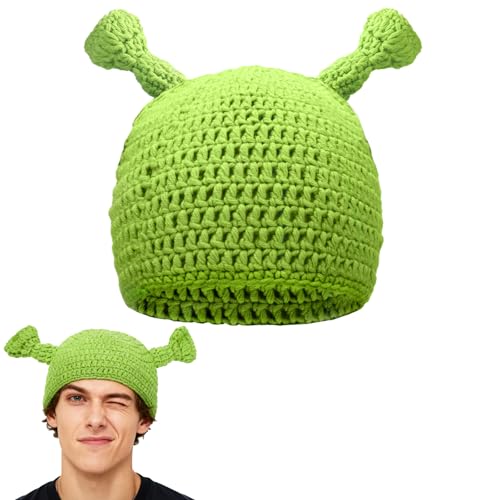 Meleager Gorro Tejido A Mano, Gorro De Monstruo Verde, Ideal Para Juegos De Rol, Navidad, Carnaval Y Otras Fiestas, Unisex, Verde