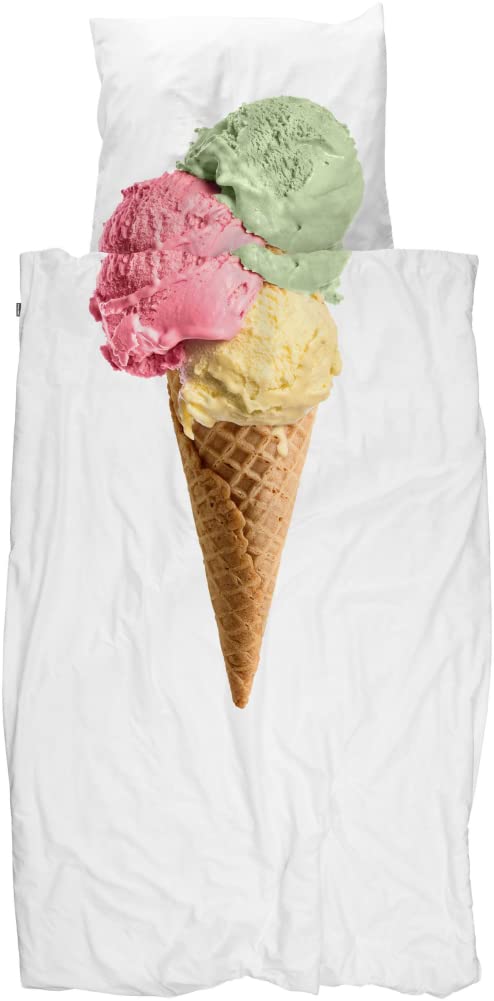 SnurkIce Cream Bed Linen Set 135 x 200 cm with 1 Pillowcase 80 x 80 cm