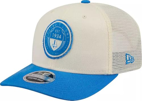 New Era Detroit Lions Men's Sideline 9SEVENTY 1934 Historic Patch Snapback Hat - NFL Trucker Mesh Adjustable Cap