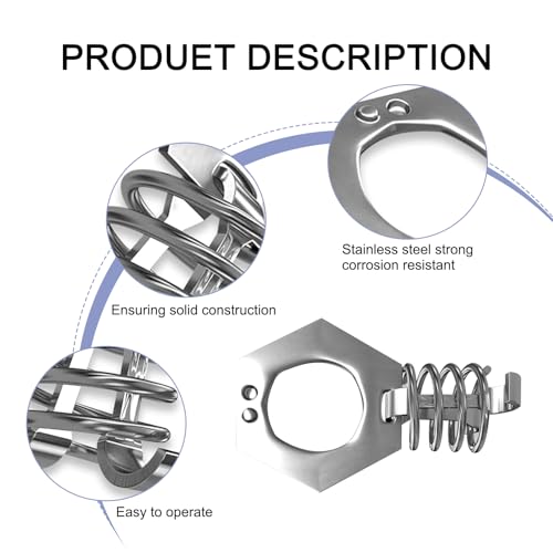 Image of Pack-2 RV Water Heater Cam Lock, Stainless Steel Water Heater Cover Latch Fastener, 1.5 inch Durable Metal Torque Cam Lock with Hook Fastener Parts, Universal for RVs Campers Accessory (Silver)