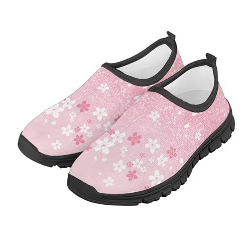 Girls Slip On Sneakers Kids Tennis Shoes Cartoon Walking Athletic Shoes for School Park Play