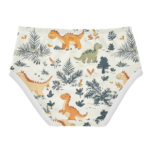 ZZKKO Forest Dinosaur Cute Girls Underwear Toddler Panties for Girls Comfort Brief Size 2-8T2