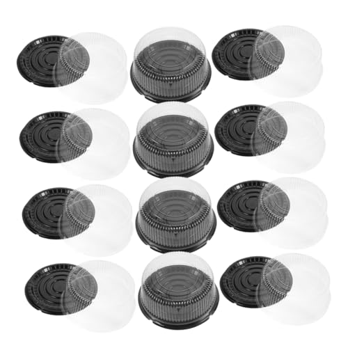 AUTSUPPL 20pcs Round Cake Carriers Lids Reusable Plastic Cake Boxes Food Storage Containers for Baking for Events