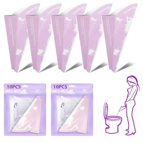 OFFCUP 20 Pezzi Coni per Pipi Donna USA e Getta da Viaggio di Carta, Imbuto per Pipi Donna in Piedi Orinatoio Portatile Donna per Gravidanza Campeggio Escursioni Viaggi e attività All'Aperto