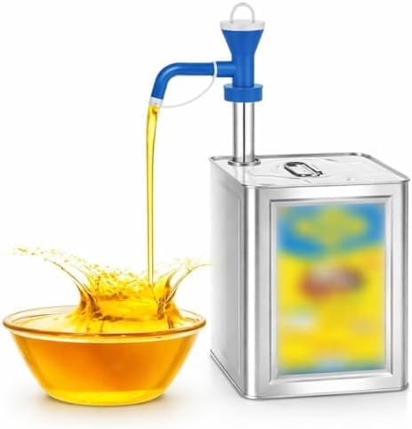 Cooking Oil Pump Dispenser for Tin Cans, Manual Hand Pump | No-Drip Spout, Easy Pour Control, Fits Tin Cans, Kitchen Use, Stainless Steel-image-46