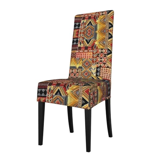 ESASAM Housse de protection pour chaise de salle à manger en tissu africain - Lavable en machine - Convient pour les chaises sans accoudoirs universelles
