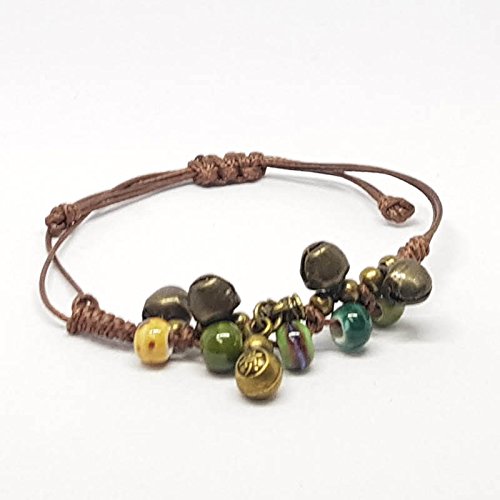 Arcam Pulsera Detalles Porcelana cascabeles y Centro Metal