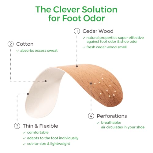 Image of Cedar Wood Shoe Insoles 1 Pair, Cedar /RedUS M 14 / EU 48