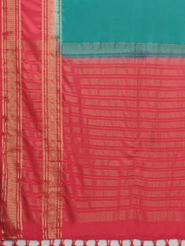 Image of AKHILAM Women's Mysore Silk Ombre Woven Design Saree With Unstitched Blouse Piece (KUSUM4101 NSM Parent)