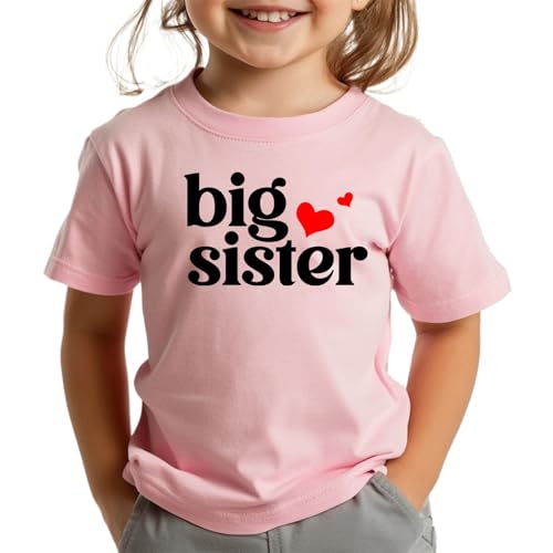 Image of Big Sister Shirt for Girls Toddler Kids Pregnancy Announcement Promoted to Big Sis T-Shirt Summer Short Sleeve Top