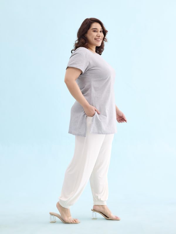 Image of GO COLORS Women Mid Rise Viscose Harem Pants | Wrinkle Free, Relaxed Fit, Free Size