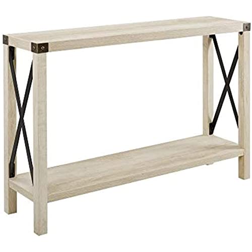 Walker Edison Sedalia Farmhouse Hallway Entry Home Accent Table, 46 Inch, White Walker Edison Sedalia Farmhouse Hallway Entry Home Accent Table, 46 Inch, White