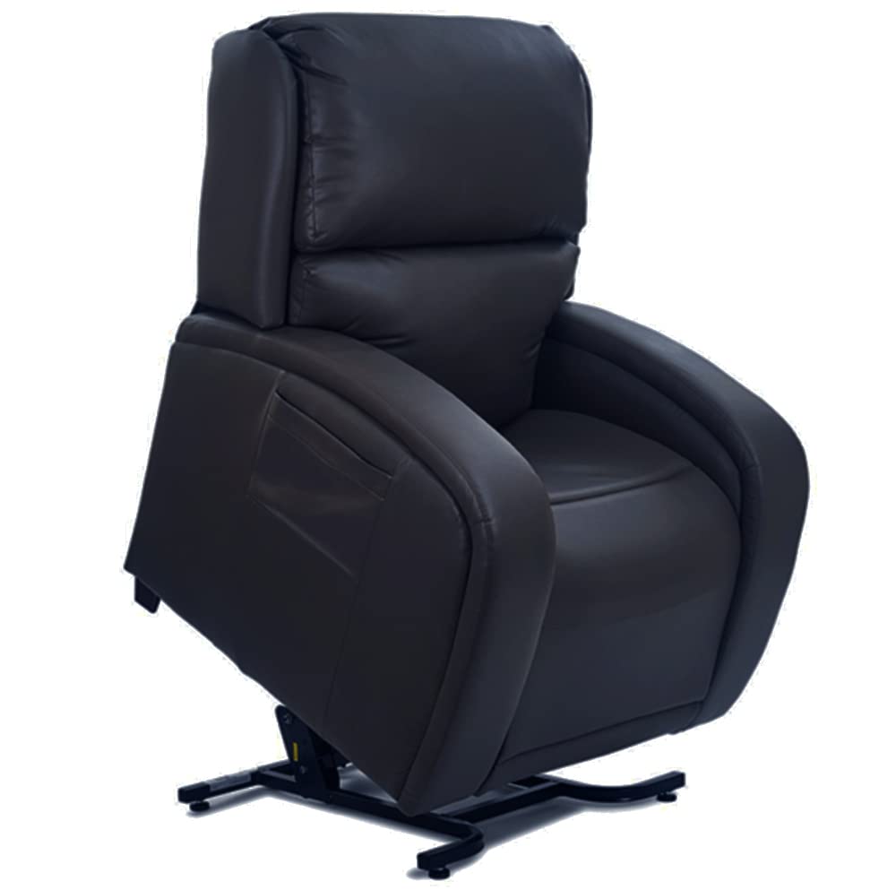 Golden Technologies PR761-MLA EZ Sleeper with Twilight Power 5 Zone Lift Chair Recliner PR-761 with Power Headrest Pillow 375 lb Weight Capacity - Brisa Black Onyx Ultra Leather
