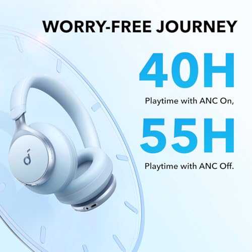 Soundcore by Anker, Space One, Active Noise Cancelling Headphones, 2X Stronger Voice Reduction, 40H ANC Playtime, App Control, LDAC Hi-Res Wireless Audio, Comfortable Fit, Clear Calls, Bluetooth 5.3 - Image 4