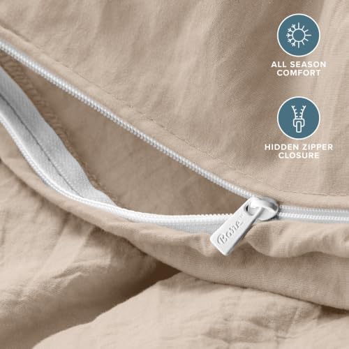 Bare Home Washed Duvet Cover Set (Oversized King, Pebble Beach) by Bare Home - Used condition - Image 5