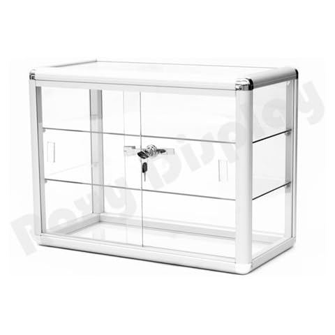 Roxy Display (SC-KDTOP) Counter TOP Glass CASE, Standard Aluminum Framing with Sliding Glass Door and Lock Cover