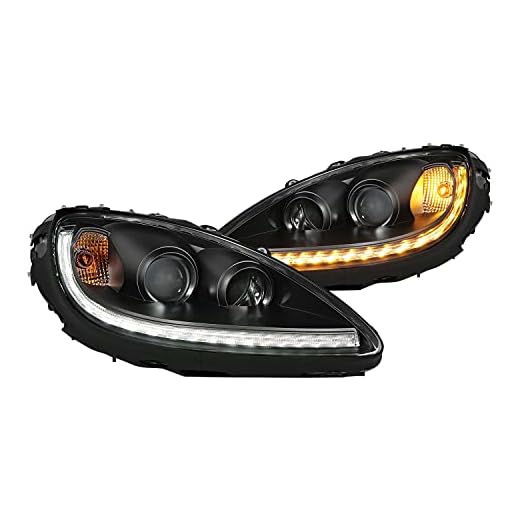 ANZO (121553) 2005-2013 Chevy Corvette Projector Plank Style Switchback H.L. Black Amber