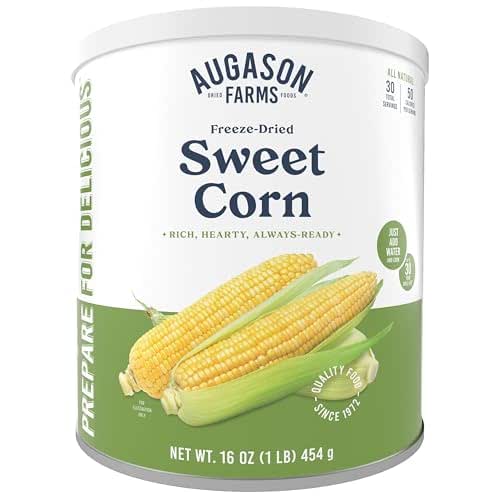 Augason Farms Freeze-Dried Sweet Corn Emergency Food Supply, 30 Servings,