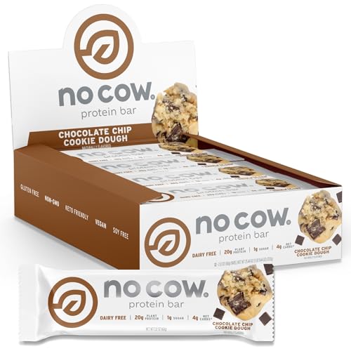 No Cow Vegan Protein Bars, Upgraded Chocolate Chip Cookie Dough