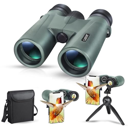 Cason -Binoculars For Long Distance,Ultra HD Binoculars For for Bird Watching,Wildlife,Safari With Phone Adapter & Tripod | Range 2000 Meter, | Zoom 12×42 | Wide Eye peice | Bright BAK 4 Glass (Green)
