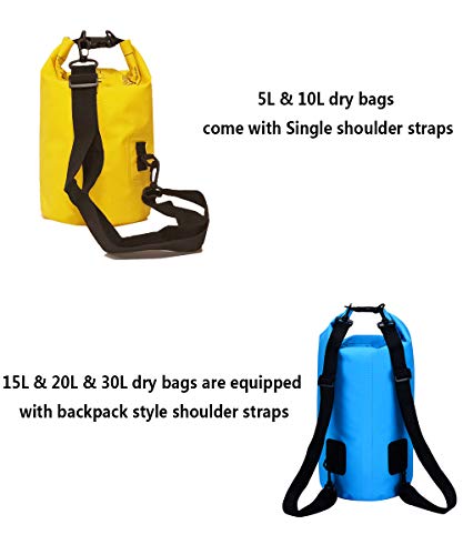 Bycc Bynn Bolsa impermeável impermeável 5L/10L/15L/20L/30L, saco de compressão seco mantém o equipam