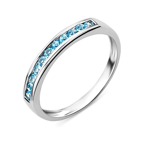 Anillo de mujer de oro blanco con topacios Cover