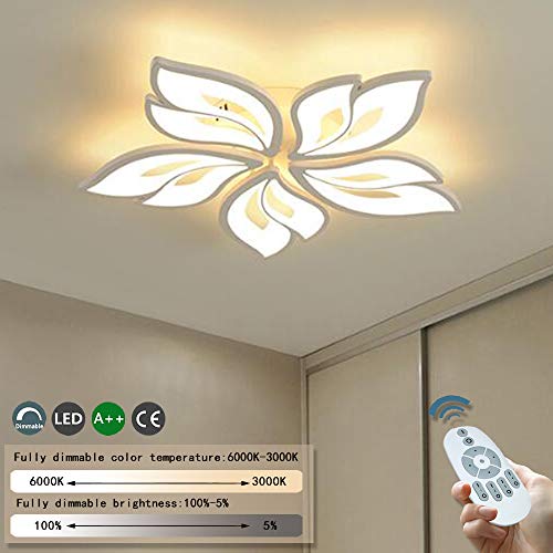 Plafonnier LED dimmable en acrylique et métal avec télécommande pour salon