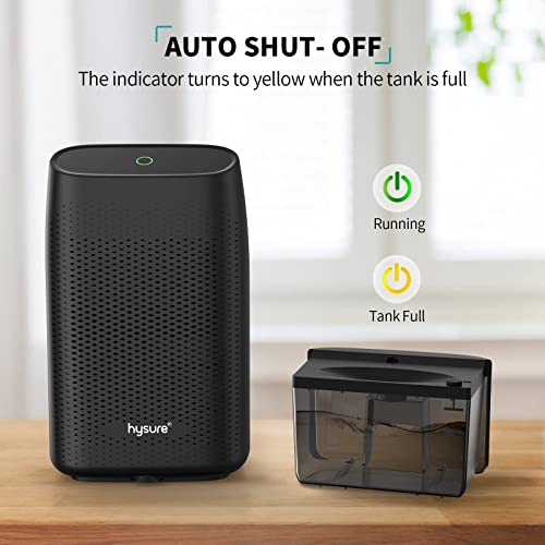 Hysure Dehumidifier For Home, 70Oz Electric Gun Safe Portable Dehumidifiers For 500 Sq.ft, Quiet Small Dehumidifier Auto Shut Off For Basement Bathroom Bedroom Office Laundry Room Rv #TOP3