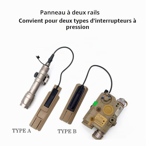 SBGJMY Torches Tactiques Support de Commutateur TD Panneau de Poche de Cicatrice pour 20mm Picatinny Rail Lampe de Poche PEQ DBAL Bande Pressostat Plaque Switch Mount (Bronzer) – vue 2