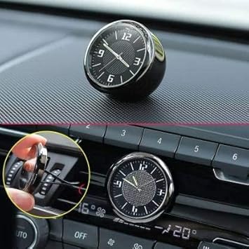 YOURKARTS.COM Car Dashboard Universal carbon Analog Clock 3M Tape perfect size