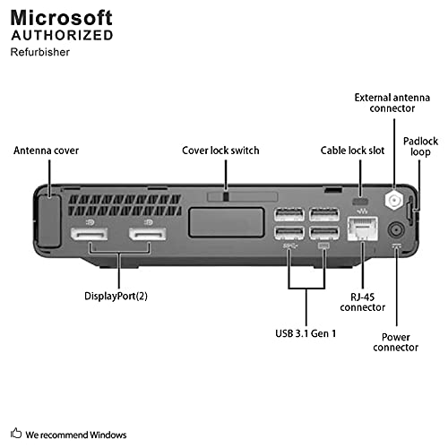Hp Elitedesk 800 G3 Mini Business Desktop Pc Intel Quad-Core I5-6500T Up To 3.1G,16G Ddr4,256G Ssd,Vga,Dp Port,Windows 10 Professional 64 Bit-Multi-Language-English/Spanish (Renewed) #TOP5