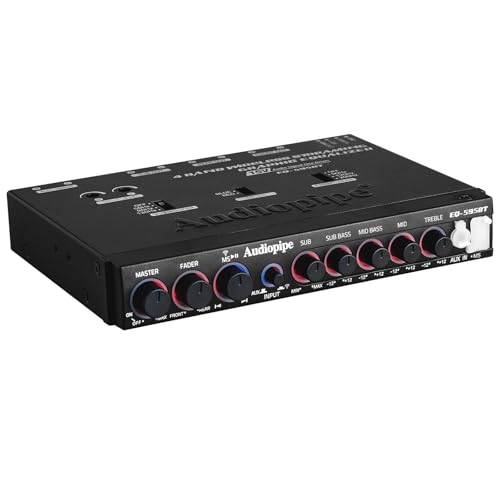 Audiopipe 4 Band Wireless Streaming Graphic Equalizer (EQ-595BT) with Power ON/Off Control and...