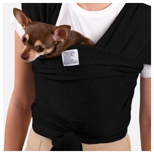 Dog Sling Carrier for Small Dogs - Anti-Anxiety Cat Sling, Puppy Pouch - Pet Sling in Gray, Black (Black)