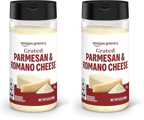 Image of Amazon Grocery, Grated Parmesan & Romano Cheese Shaker, 8 Oz (Pack of 2)