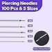 100Pcs Mixed Piercing Needles - Usiriy 20G 18G 16G 14G 12G Hollow Needles Ear Nose Piercing Needle for Lip Tongue Belly Navel Nipple Professional Piercing Tools