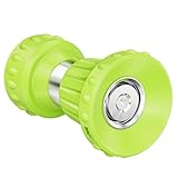 HOSUN Fireman Style Hose Nozzle, Garden Hose Nozzle, Heavy Duty Brass Nozzle, Leak Proof & Best High-Pressure Sprayer for Plants Watering, Car Washing, Pet Washing (Green)