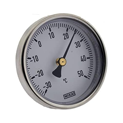 WIKA Bimetallthermometer, waagerecht Ø 100 | -30 bis +50°C | 60mm | Aluminium Thermometer Cover