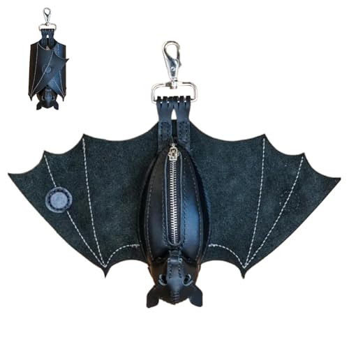 Generisch Fledermäuse Kleingeldbörse Leder, 3D Fledermäuse Münzbörse Mit Schlüsselanhänger Und Faltbar Flügeln, Gothic Münzbeutel, Bat Coin Purse, Geschenke Für Damen Und Herren