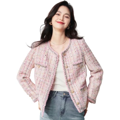Veste en tweed en laine femme coupe régulière confortable et chaude