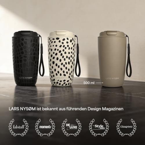 LARS NYSØM Thermobecher 500ml mit Trageschlaufe - Kaffeebecher to go Thermo – Ansicht 5