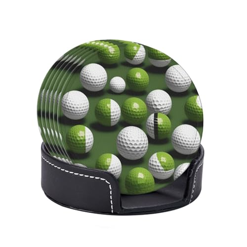 Dessous de verre de golf en polyuréthane imprimé haute définition set de 6 - 7
